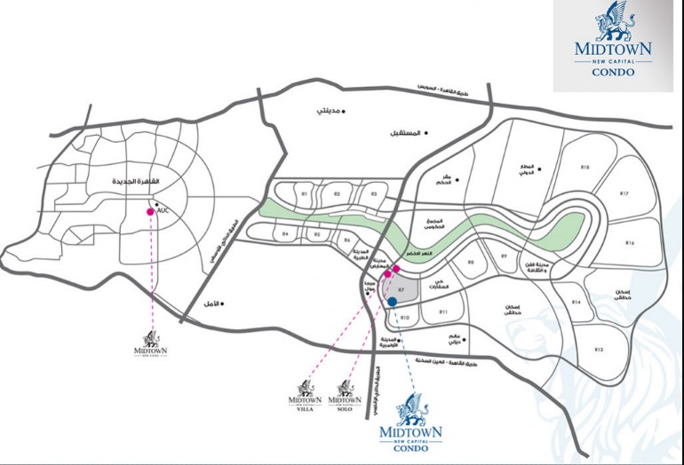 بمساحة 165 متر شقق للبيع في ميدتاون كوندو العاصمة