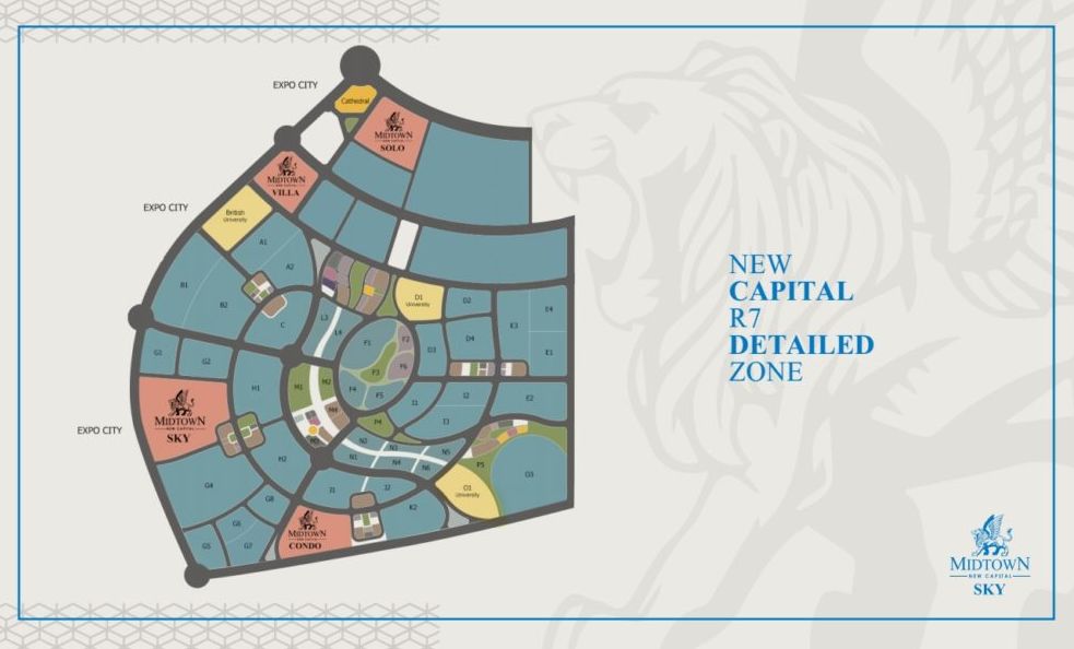 شقة لقطة للبيع 140م في Midtown Sky العاصمة الإدارية بسعر خيالي