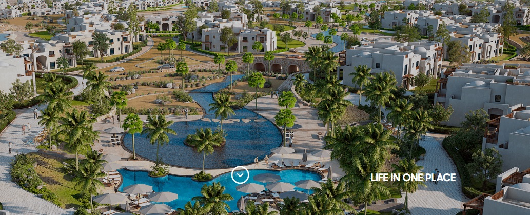 شاليه رائع 105م للبيع في موقع مميز جدا داخل مكادى هايتس الغردقة اوراسكوم