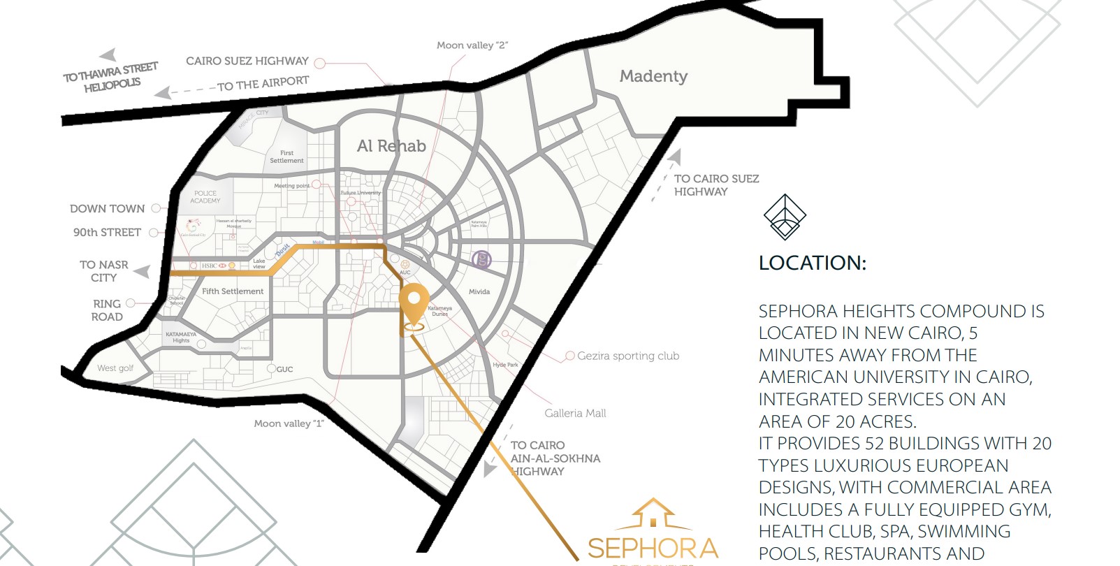 كمبوند سيفورا هايتس القاهرة الجديدة – Sephora Heights New Cairo