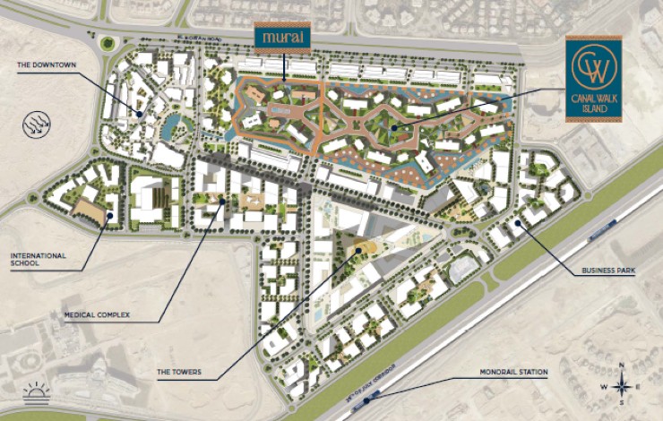 كمبوند كانال ووك أيلاند الشيخ زايد أركان بالم العقارية – Canal Walk Island Compound