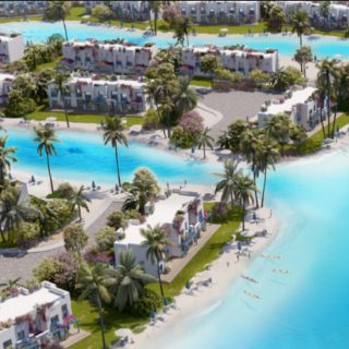 بسعر مغري شاليه 115م بقرية ايفيا ماونتن فيو الساحل الشمالي فيو رائع