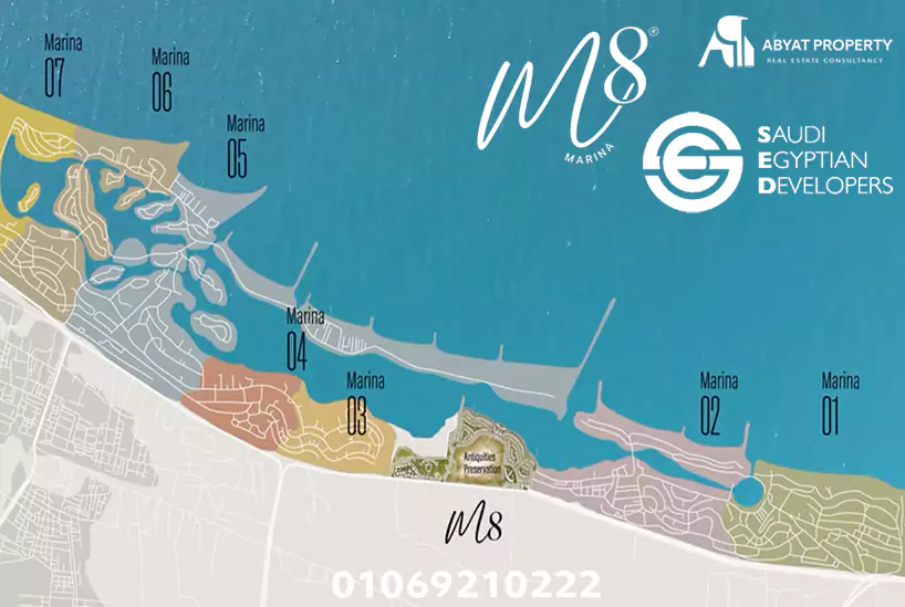 عرض متميز فيلا 480 متر للبيع في قرية مارينا 8 العلمين الجديدة بموقع مميز