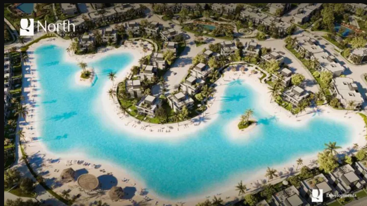 شاليه رائع 135م للبيع في موقع مميز جدا داخل منتجع كيو نورث