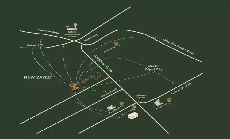 بسعر مغري تاون هاوس 230م بمشروع مينوركا زايد الجديدة فيو رائع