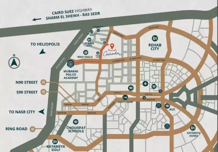 مكتب للبيع 38م في مول كاسكادا بلازا القاهرة الجديدة بتسهيلات فى السداد