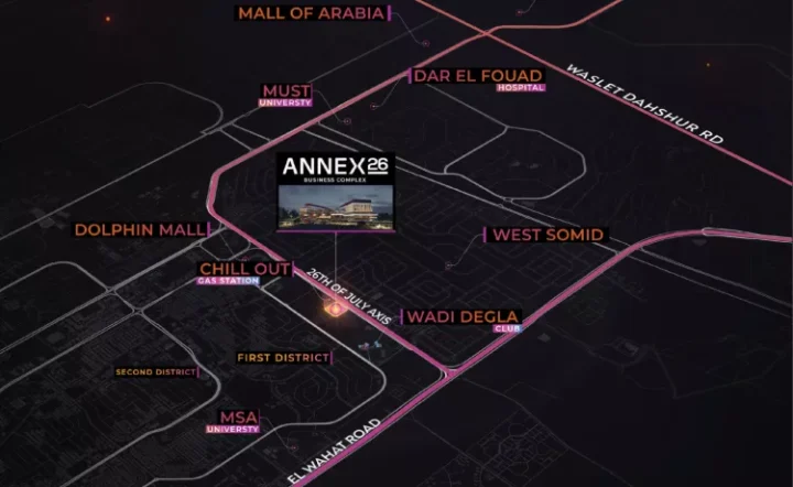 بمساحة 100 متراً مكتب للبيع في مول انيكس 26 بيزنس كومبلكس