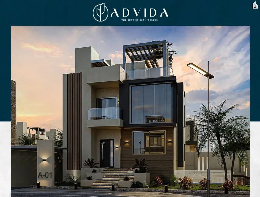 For sale in installments a townhouse of 500 meters in Advida Compound