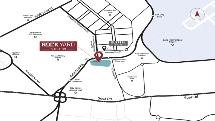 للبيع وحدة سكنية 220م بالشيراتون مقدم 10% وقسط حتى 8 سنوات في كمبوند روك يارد